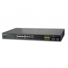 Managed Switch Planet GS-5220-16T4S2XR, L2+/L4, 16-Port 10/100/1000T + 4-port 100/1000X SFP + 2-Port 10G SFP+, with Hardware Layer3 IPv4/IPv6 Static Routing, W / 48V Redundant Power