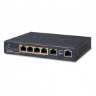 Desktop Switch Planet GSD-604HP, 4-Port 10/100/1000T 802.3at POE + 2-Port 10/100/1000T, 55W POE Budget, External Power Supply, Standard/VLAN/Extend mode