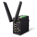 Industrial 4G LTE Cellular Gateway Planet ICG-2420-LTE-EU with 4-Port 10/100TX (2-SIM Card Slot, 1 RS232, 1 RS485, DI/DO, -20~70 degrees C, VPN, LTE Band B1/B3/B5/B7/B8/B20)