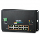 Wall-mount Managed Ethernet Switch Planet WGS-4215-16P2S, IP40, IPv6/IPv4, 16-Port 1000T 802.3at PoE + 2-Port 100/1000X SFP, -10 to 60 C, dual power input on 48-56VDC terminal block and power jack, SNMPv3, 802.1Q VLAN, IGMP Snooping, SSL, SSH, ACL