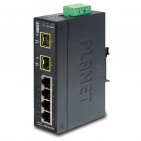 Industrial Ethernet Switch Planet ISW-621TS15, IP30, 4-Port + 2-Port 100Base-FX (15KM), Slim Type, -40 - 75 C