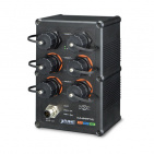 Industrial Managed Ethernet Switch Planet IGS-604HPT-RJ, IP67-rated, L2+, 4-Port 10/100/1000T 802.3at PoE + 2-Port 10/100/1000T, -40~75 degrees C, ERPS Ring, 6 x waterproof RJ45 connectors included