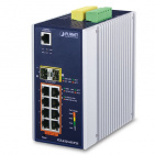 Full Managed Switch IGS-6325-8UP2S, IP30, DIN-rail Industrial, L3, 8-Port 10/100/1000T 802.3bt PoE + 2-port 100/1000X SFP, -40 to 75 C, 8-port 95W PoE++, 802.3bt/PoH/Force modes, dual redundant power input on 48~56VDC terminal block, DIDO, ERPS Ring, 1588