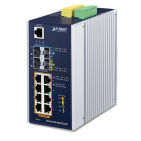 Full Managed Switch Planet IGS-6325-8UP2S2X, IP30, DIN-rail Industrial, L3, 8-Port 10/100/1000T 802.3bt PoE + 2-port 100/1000X SFP + 2-Port 10G SFP+, -40 to 75 C, 8-port 95W PoE++, 802.3bt/PoH/Force modes, dual redundant power input on 48~56VDC terminal