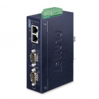 Industrial Serial Device Server Planet ICS-2200T, IP30, 2-Port RS232/RS422/RS485, 2 x 10/100TX, -40~75 degrees C, 15KV isolation, dual 12~48V DC