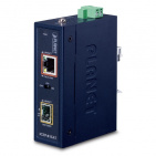 Industrial PoE+ Media Converter Planet IGTP-815AT, IP30, 100/1000BASE-X SFP to 10/100/1000BASE-T 802.3at, -40 to 75 C, Compact size