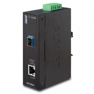 Industrial Media Converter Planet IXT-705AT, 10G/5G/2.5G/1G/100M Copper to 10GBASE-X SFP+, -40 to 75 degree C, dual redundant power input on 12-48VDC / 24VAC terminal block фото 807