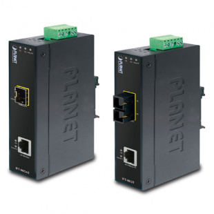 Industrial Fast Ethernet Media Converter Planet IFT-802T, IP30, Slim type, SC MM, -40 to 75 degree C фото 768
