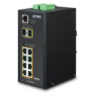 Industrial Full Managed Switch Planet IGS-10020PT, IP30, L2+/L4, 8-Port 1000T 802.3at PoE + 2-Port 100/1000X SFP, -40 to 75 C, dual redundant power input on 48~56VDC terminal block, DIDO, ERPS Ring, 1588, Modbus TCP, ONVIF, Cybersecurity features фото 779