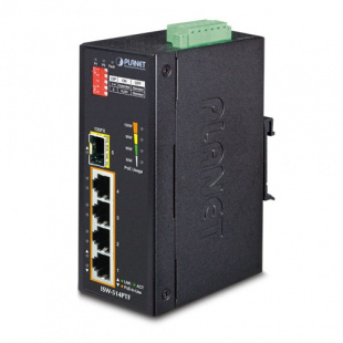 Industrial Fast Ethernet Switch Planet ISW-514PTF, IP40 4-Port 10/100TX 802.3at PoE + 1-Port 100FX SFP, -40 to 75 C, 12V~48V DC power boost, 120W PoE budget, Standard/VLAN/250m Extend mode фото 876