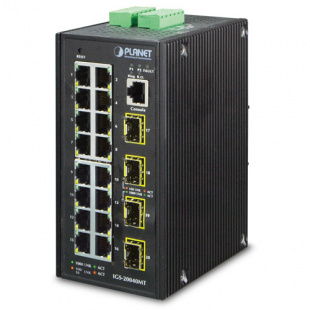Industrial Full Managed Ethernet Switch Planet IGS-20040MT, IP30, 16* 10/100/1000TP + 4* 100/1000F SFP, -40 to 75 degree C, 2*DI, 2*DO, ERPS Ring, 1588 фото 776
