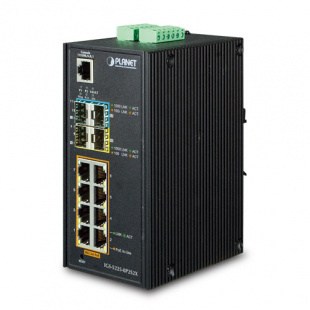 Industrial Full Managed Switch Planet IGS-5225-8P2S2X, IP30, L2+/L4, 8-Port 1000T 802.3at PoE+ 2-port 100/1000X SFP + 2-port 10G SFP+, -40 to 75 C, dual redundant power input on 48~56VDC terminal block, DIDO фото 879