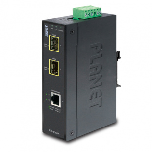 Industrial Gigabit Media Converter Planet IGT-1205AT, IP30, 10/100/1000T to 2-Port 100/1000X SFP, -40 to 75 degree C фото 792