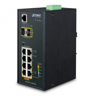 Industrial Managed Switch Planet IGS-4215-4P4T2S, IP30, L2/L4, 4-Port 10/100/1000T 802.3at PoE + 4-Port 10/100/100T + 2-Port 100/1000X SFP, -40~75 degrees C, dual redundant power input on 48~56VDC terminal block, SNMPv3, 802.1Q VLAN, IGMP Snooping, SSL фото 802