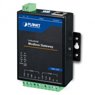 Industrial Modbus Gateway Planet IMG-120T, 2-port RS422/485 Serial to Ethernet, -40~75 degrees C, 9~48V DC фото 809