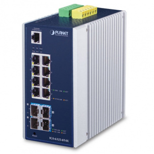 Industrial Full Managed Switch Planet IGS-6325-8T4X, IP30, L3, 8-Port 10/100/1000T + 4-Port 10G SFP+, -40 to 75 C, dual redundant power input on 12~48VDC terminal block, DIDO, ERPS Ring, 1588 PTP TC, Modbus TCP, Cybersecurity features, Hardware Layer3 OSP фото 783