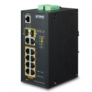 Industrial Full Managed Switch Planet IGS-5225-8P2T2S, IP30, L2+/L4, 8-Port 1000T 802.3at PoE + 2-Port 10/100/1000T + 2-Port 100/1000X SFP, -40 to 75 C, dual redundant power input on 48~56VDC terminal block, DIDO, ERPS Ring, 1588, ONVIF фото 880