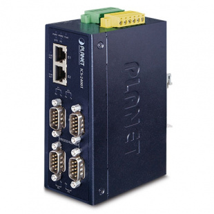 Industrial Serial Device Server Planet ICS-2400T, IP40, 4-Port RS232/RS422/RS485, 2 x 10/100TX, -40~75 degrees C, 15KV isolation, dual 12~48V DC, 2xDI + 2xDO фото 815