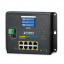 Wall-mount Managed Switch Planet WGS-5225-8P2SV, IP30, IPv6/IPv4, L2+ 8-Port 10/100/1000T 802.3at PoE +, 2-Port 100/1000X SFP with LCD touch screen (-20~70 degrees C, dual power input on 48-56VDC terminal block and power jack, ERPS Ring, 1588, Modbus TCP t('фото') 0